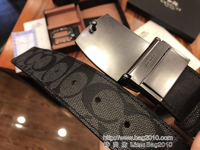 蔻馳 新款 男士雙扣裝 純銅電鍍皮帶扣 搭配官方專用頭層牛皮 男款皮帶  xfp1062